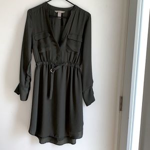 H&M green satin dress